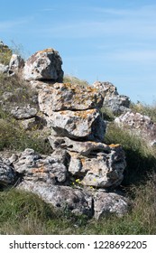 Ancient Greek Polis (Greek Colonization) And Greek-Scythian Settlements On The Black Sea Coast. Old Archaeological Excavations Abandoned, Shell Rock Foundations Visible In The Steppe Area