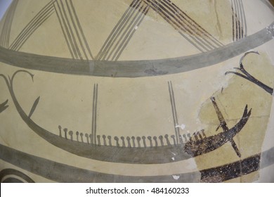 Ancient Greek Pottery Trireme Depicted