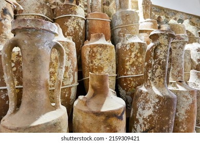 Ancient Greek Or Roman Amphora Was Made By Potters From Clay And Was Used To Transport Olive Oil And Wine. 