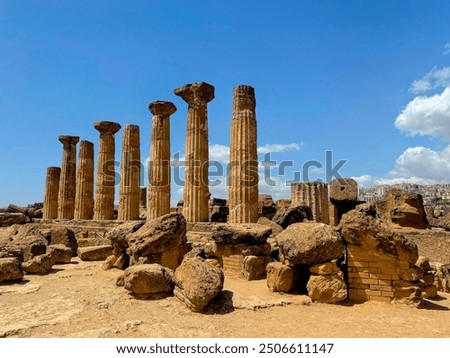 Similar – Image, Stock Photo The ruins of the Roman arena in the Croatian city of Pula under a blue sky on a sunny day