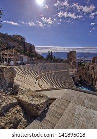 Ancient Greek Theatre Under Parthenon Temple, Acropolis Of Athens