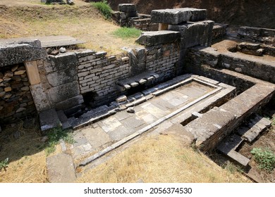 Ancient Gymnasium Sardis latrines, Ancient City Capital in Lydia, Turkey.