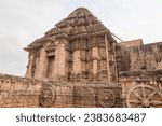 Ancient Indian architecture Konark Sun Temple in Odisha, India. This historic temple was built in 13th century. This temple is an world heritage site.