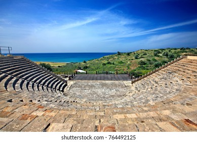 ANCIENT KOURION, CYPRUS- April 12, 2017.
The Roman theater at Ancient Kourion, district of Lemessos (Limassol).
