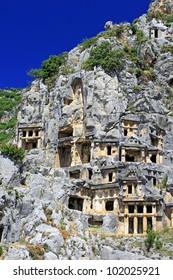 Ancient Lycian Tombs In Myra, Turkey