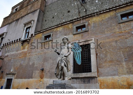Ancient marble statue of an angel at Castel Sant'Angelo in Rome