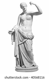 Ancient Marble Statue Of Venus Isolated On White