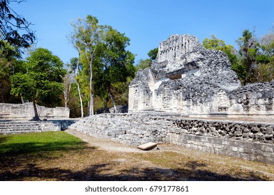 Ancient Mayan Temple In Chicanna, Mexico