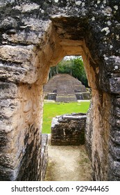 Ancient Mayan Temple Ruins In Caracol, Belize