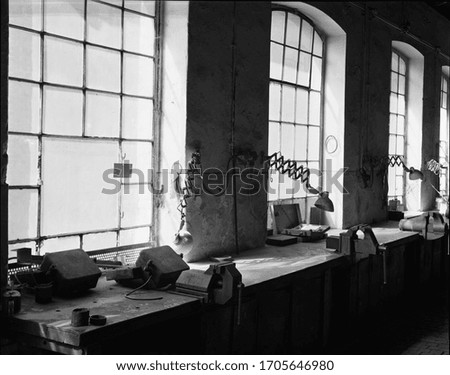 Ancient Mechanical workshop in coal mining industry