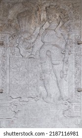 Ancient Medieval Marble Tombstone Of A Knight