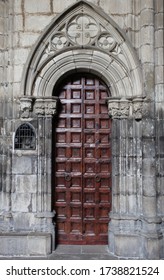Ancient medieval reliable wooden gate
