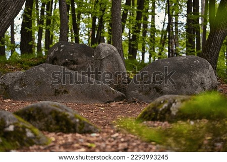 Ancient megaliths of the Vera Island on the Turgoyak lake, Chelyabinsk region of Russia