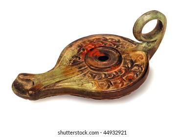 An Ancient Metal Oil Lamp