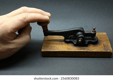 Ancient morse code telegraphy device