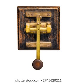 Ancient morse code telegraphy device isolated on a white background