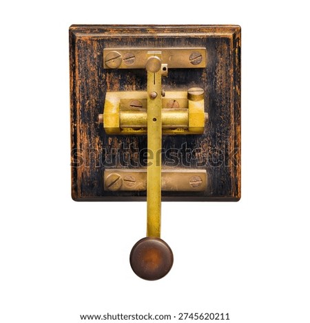 Ancient morse code telegraphy device isolated on a white background