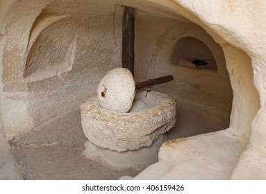 Ancient Olive Oil Press In An Underground Cave, Beit Guvrin, Israel