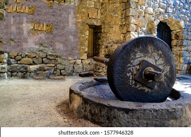 Ancient Olive Oil Production Machinery, Stone Mill And Mechanical Press, Oil Mill For Olives