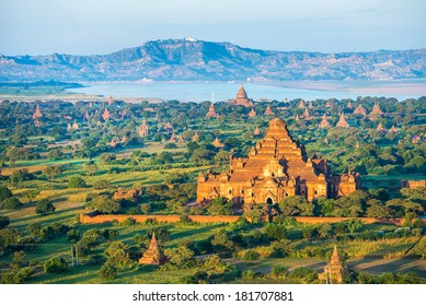 Ancient pagodas in Bagan with altitude balloon Myanmar - Shutterstock ID 181707881
