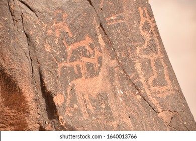 Ancient Petroglyphs Near Taif, Makkah Region, Saudi Arabia