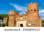 Ancient Porta San Paolo gates in Rome, Italy