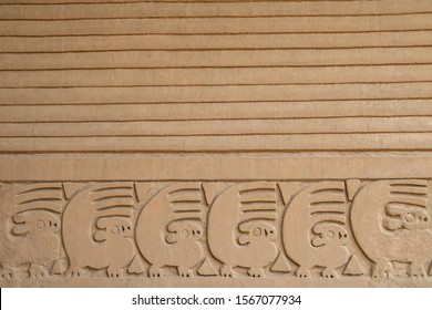 
Ancient Pre-Columbian Symbols Of The South American Chimu Culture In Their Capital Chan Chan In Peru