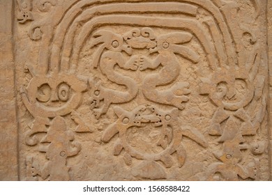 Ancient Pre-Columbian Symbols Of The South American Chimu Culture In Their Capital Chan Chan In Peru