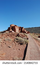 Ancient Pueblo Indian Ruins, Wupatki National Monument, Coconino County, Flagstaff, Arizona. 