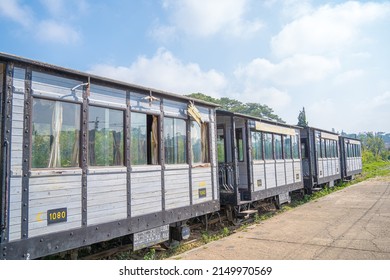 Ancient railway station is famous place, history destination for traveler, french architecture antique train tranport tourist to visit in Da lat, Vietnam