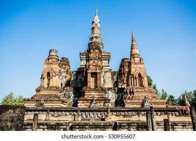 ancient remains of world heritage sukhothai historical park Thai - Shutterstock ID 530955607