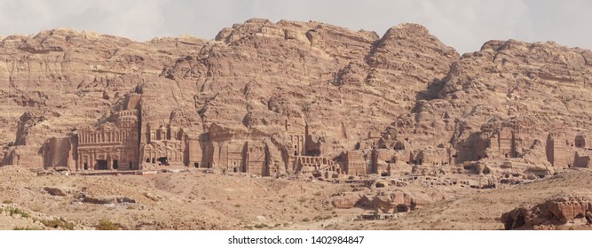 Ancient Rock Ruins Of The Nabataean Kingdom Of Petra In Jordan.