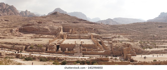 Ancient Rock Ruins Of The Nabataean Kingdom Of Petra In Jordan.