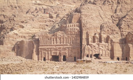 Ancient Rock Ruins Of The Nabataean Kingdom Of Petra In Jordan.