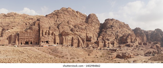 Ancient Rock Ruins Of The Nabataean Kingdom Of Petra In Jordan.