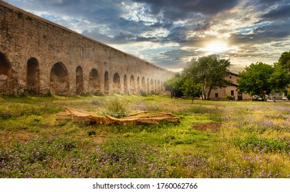 Ancient Roman Aqueduct - The name is "Acquedotto Felice" - Shutterstock ID 1760062766