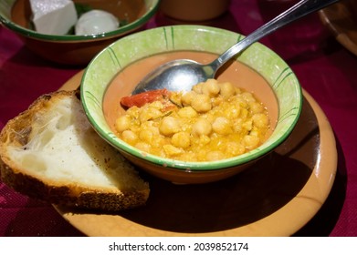 Ancient Roman Food Antipasto Chick Pea Salad With Tomatoes And Olive Oil Close Up