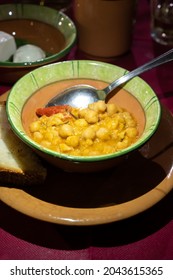 Ancient Roman Food Antipasto Chick Pea Salad With Tomatoes And Olive Oil Close Up