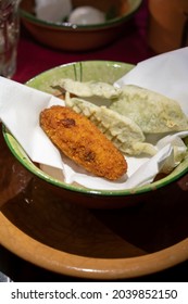 Ancient Roman Food Antipasto Fresh Salvia Leaves Deep Fried In Batter Close Up