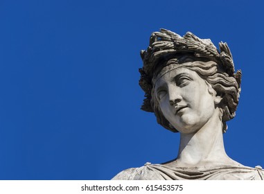 Ancient Roman Or Greek Neoclassical Statue In Rome (with Copy Space)