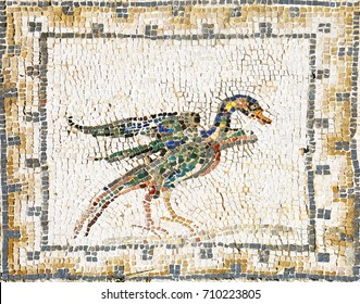 Ancient Roman Mosaic Representing A Duck