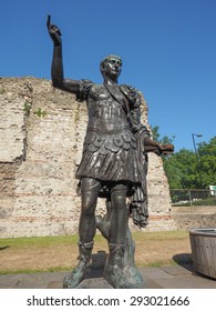 Ancient Roman Statue Of Emperor Trajan In London, UK