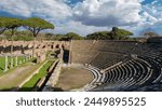 The Ancient Roman theatre in Ostia Antica. Rome, Latium, Italy