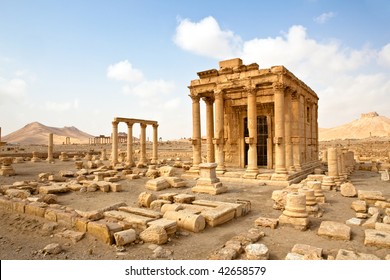 Ancient Roman Time Town In Palmyra (Tadmor), Syria. Greco-Roman & Persian Period.