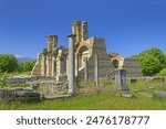 Ancient Ruins at archaeological area of Philippi near Kavala, Greece, UNESCO World Heritage Site