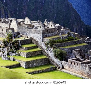 Ancient Ruins Eighth Wonder Of World At Machu Picchu