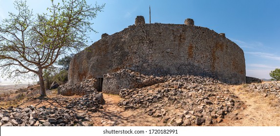 Ancient Ruins Of Great Zimbabwe (southern Africa) Near Lake Mutirikwe During Winter Season