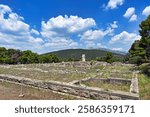 The ancient ruins of the gymnasion at the sacred city, sanctuary and healing center of Epidaurus,Greece.