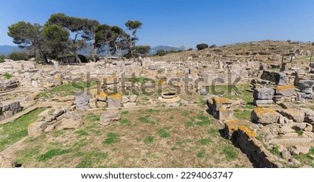 Ancient ruins of Nora on Sardinia in Italy
