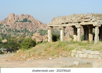 Ancient Ruins Of Vijayanagara Empire In Hampi, Karnataka, India